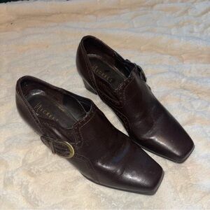 Nickels Dark Brown Leather Ankle Booties